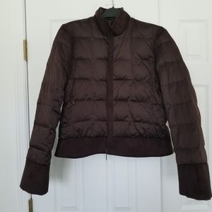 Via Spiga Faux Fur Sleeves and collar  Duck Down Jacket Brown size XL